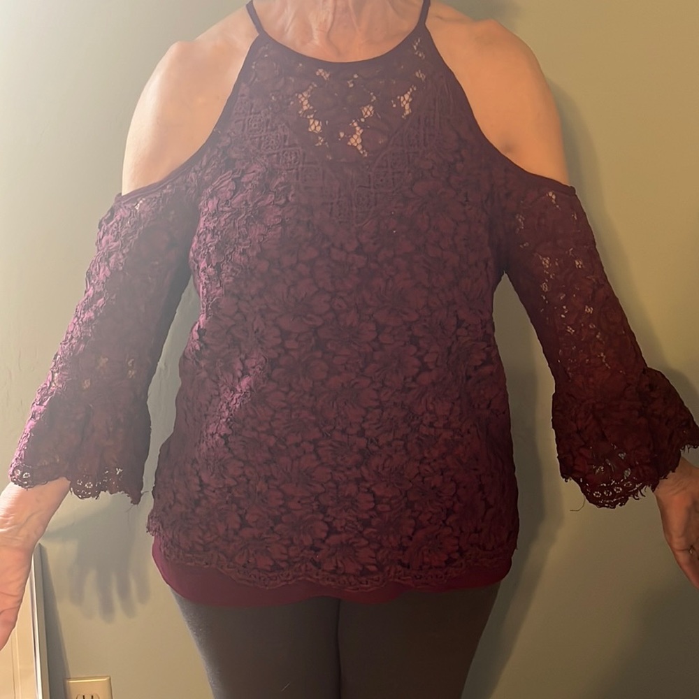 Sky’s are Blue off the shoulder medium blouse